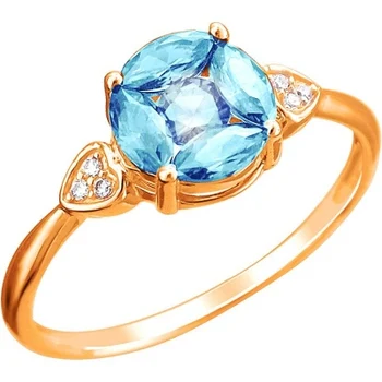 

Esthete ring with spinel and cubic zirconia in red gold