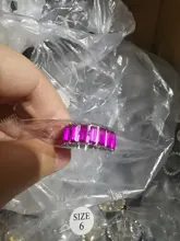 Lost Lady-Anillos anchos de circonita con color de arco iris para mujer, moda para chicas, anillos de cristal, joyería al por mayor, regalo de amor