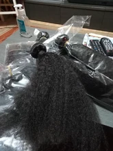 Extensiones de cabello humano rizado, con cierre Frontal mechones 3 o 4, 13x4, 28 y 30 pulgadas, tejido brasileño y cierre de encaje