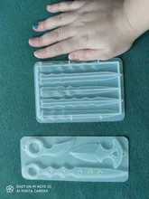 Molde de resina Epoxy para llaveros, accesorio de cristal artesanal, para defensa de los dedos, colgante, llavero, espejo, molde de silicona para Resina