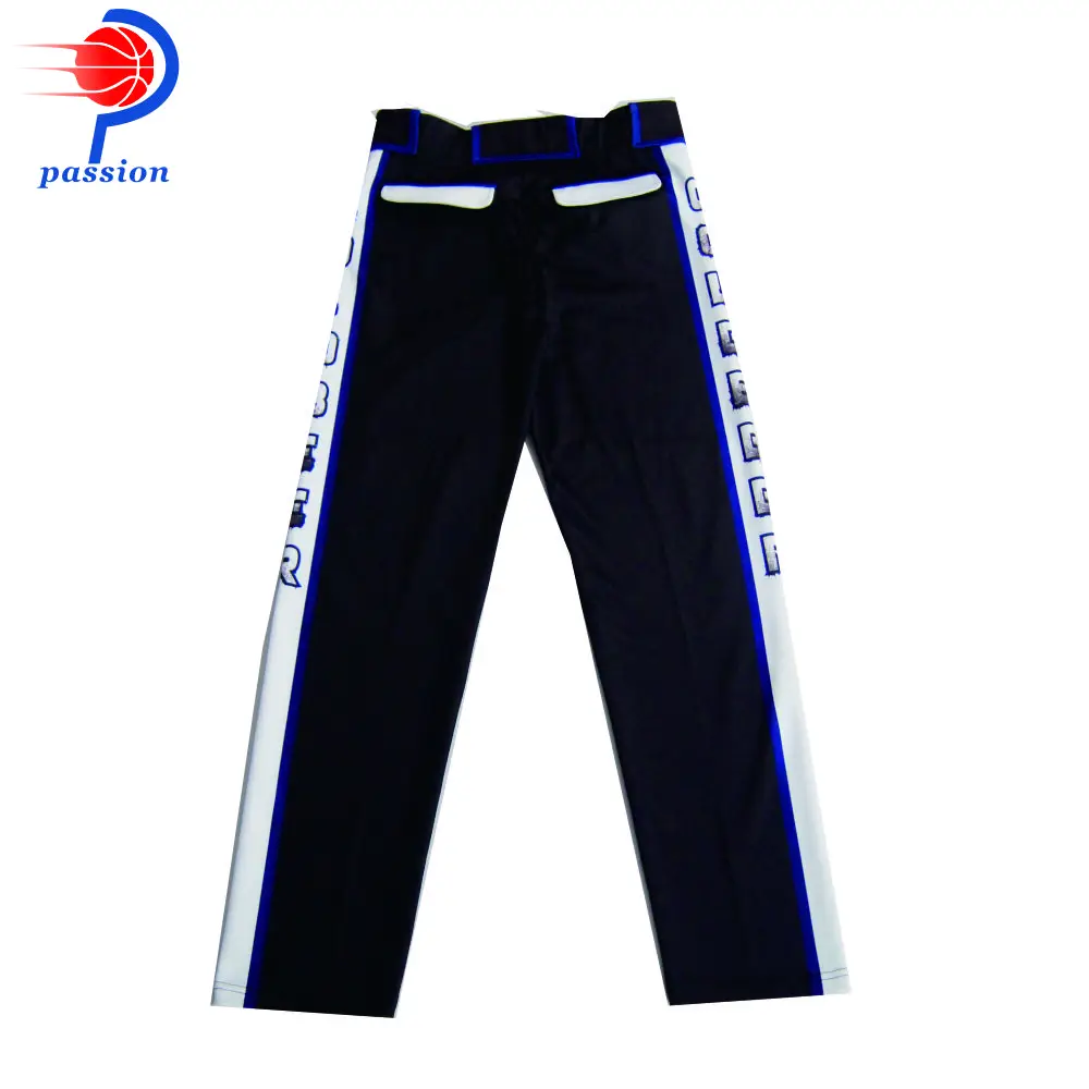 Cheap Factory Price Navy Blue Baseball Pants With Sublimated Side Panels