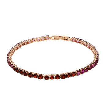 

Gold bracelet with rhodolite, amethyst and Garnet sunlight sample 585
