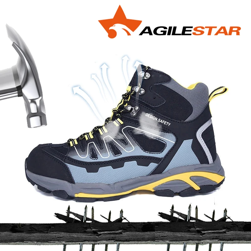 

Composite Toe Cap Men Work Boots Construction EN20345 Industrial Safety Shoes Anti-Smashing Puncture Proof Anti-Slip