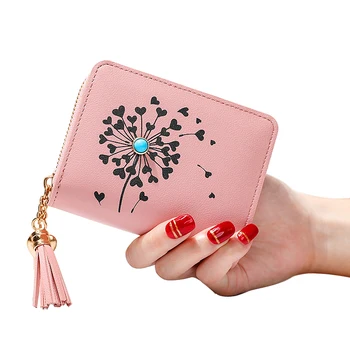 

Womens Wallets and Purses 2019 New Simple Pu Leather Zipper Multi-card Mini Short Ladies Wallet