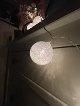 Lights-String Garland Cotton-Ball Led Wedding Party Christmas Outdoordiy Holiday 5M Crib