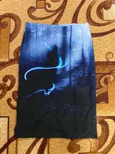 Marca KYKU Lobo Mujer Faldas bosque elegante Animal vestidos de verano un lápiz Faldas de mujer Floral Anime de punto de moda