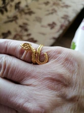 Anillo de serpiente de estilo Retro para hombre y mujer, anillo ajustable abierto en forma de serpiente Punk, Color dorado, regalo de joyería