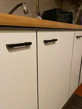 Drawer Pulls Hardware Knobs Furniture-Handle FING KK Kitchen Black Aluminum Door American-Style