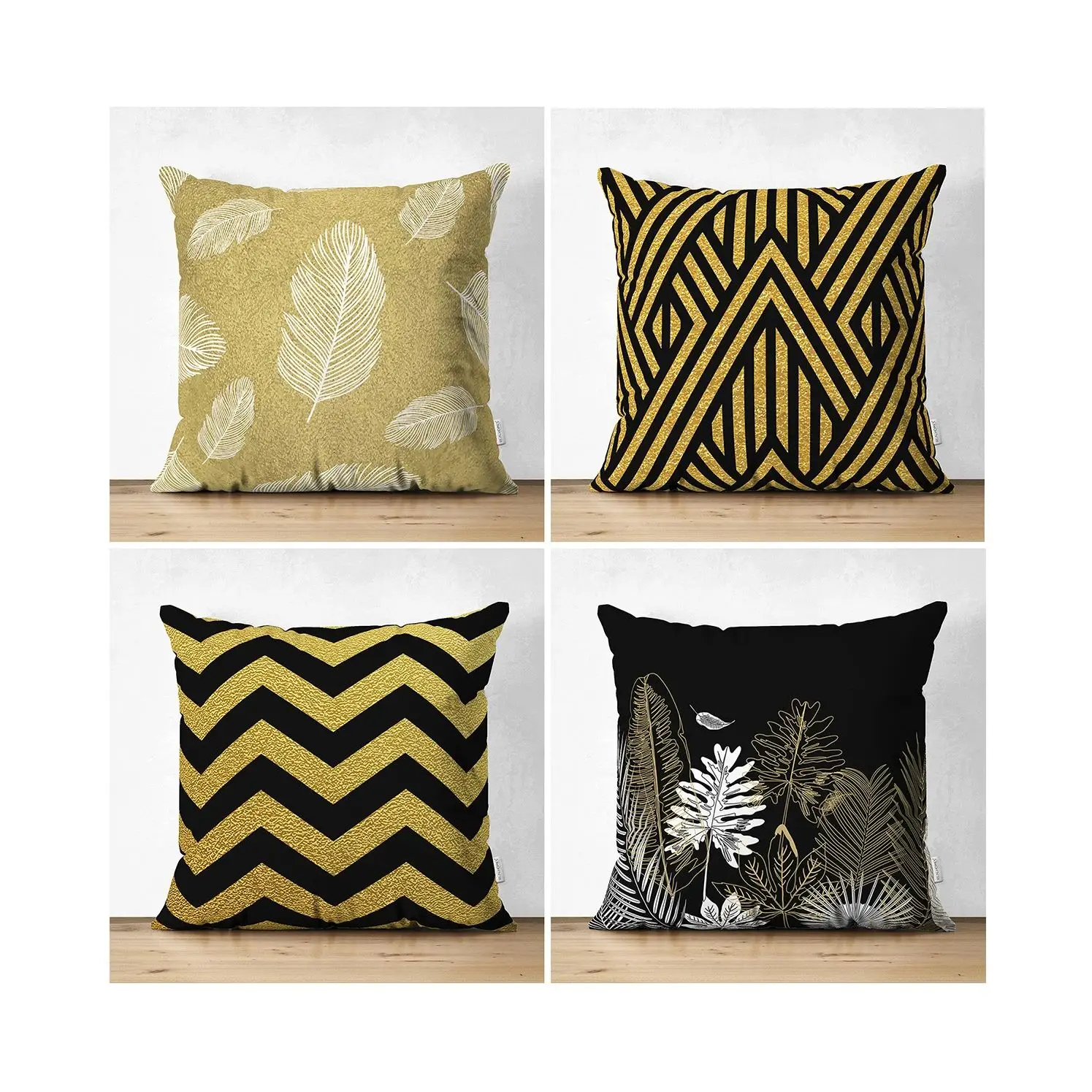 Realhomes 4Cigarten. Ift Tarafland Renkli Zeminli Gold Detayl) Geometrik Desenli Modern Scaret Kcinium Muslimati Mikro Petek 3D Baskin L)