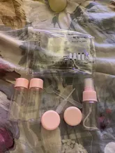 Mini botes de plástico para cosméticos, mini botellas de plástico para uso de crema cosmética para rostro, juego de 7 unidades, envases vacíos de plástico transparentes, kit de viaje