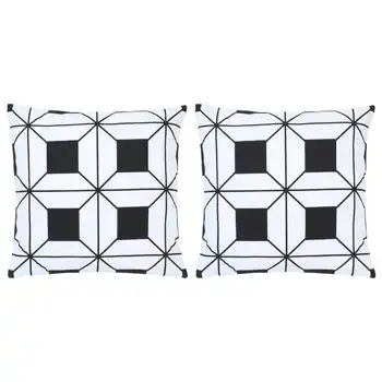

2 PCs printed pillows black and white 40x40 cm cotton furnishing