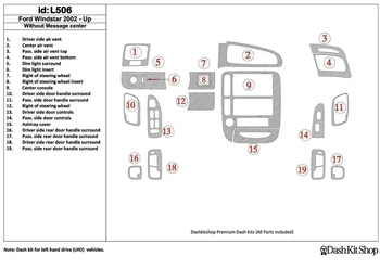 

Interior trim for Ford Windstar 2002-UP. Set L506.