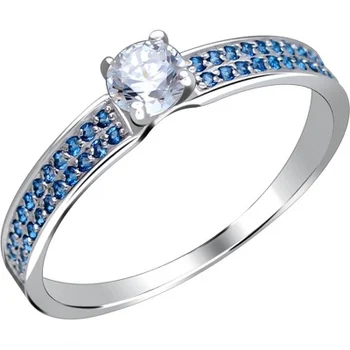 

Esthete ring with cubic zirconia and silver sapphires
