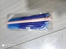 1 + 10 unids/set Panda magia Gel borrable pluma 0,35mm tinta azul y negra recambios Rod la escritura papelería bolígrafo de tinta de Gel