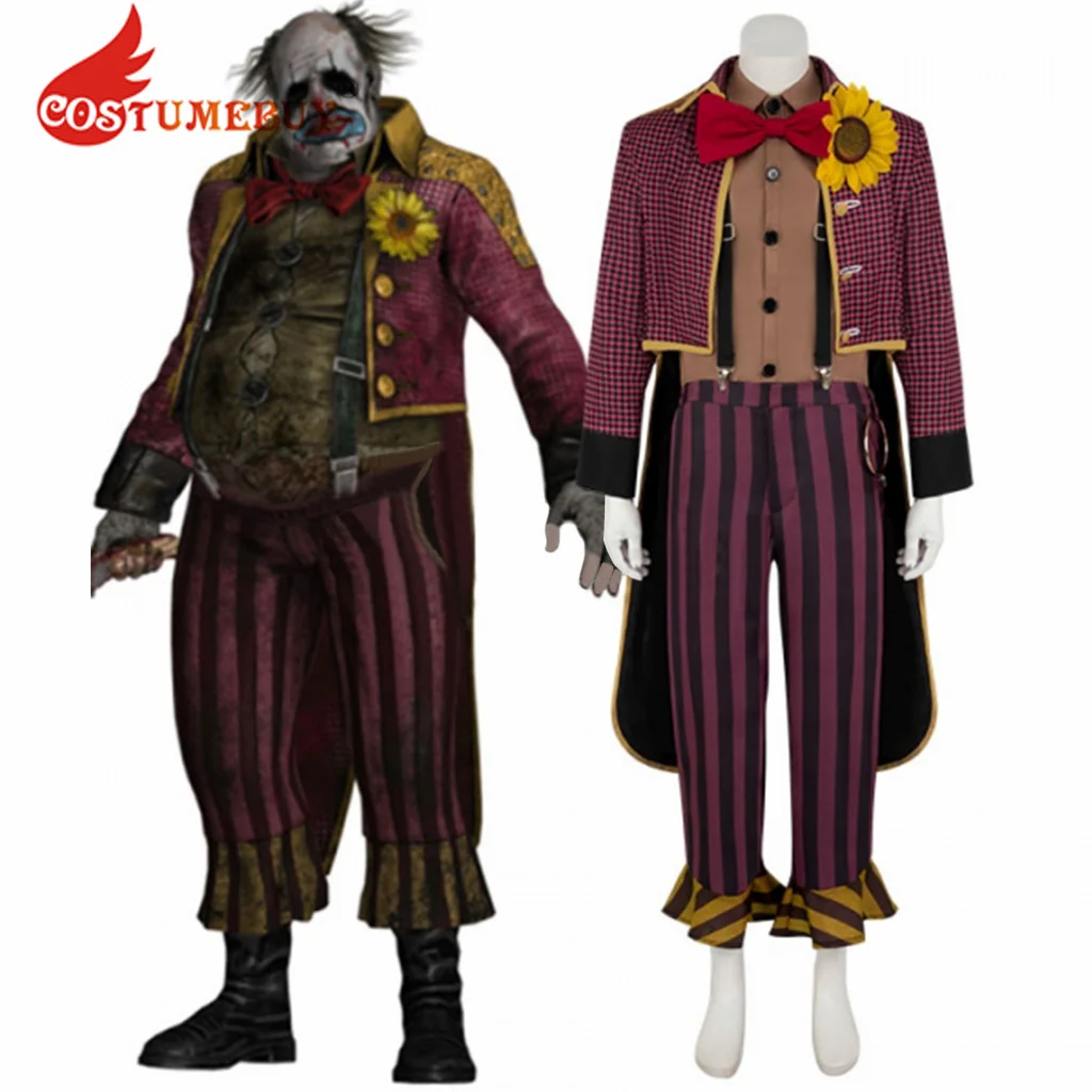 

CostumeBuy Game Dead by Daylight The Clown Cosplay Costume Uniform Horror Halloween Costume Mens Outfit Jacket Shirt Pants Suits