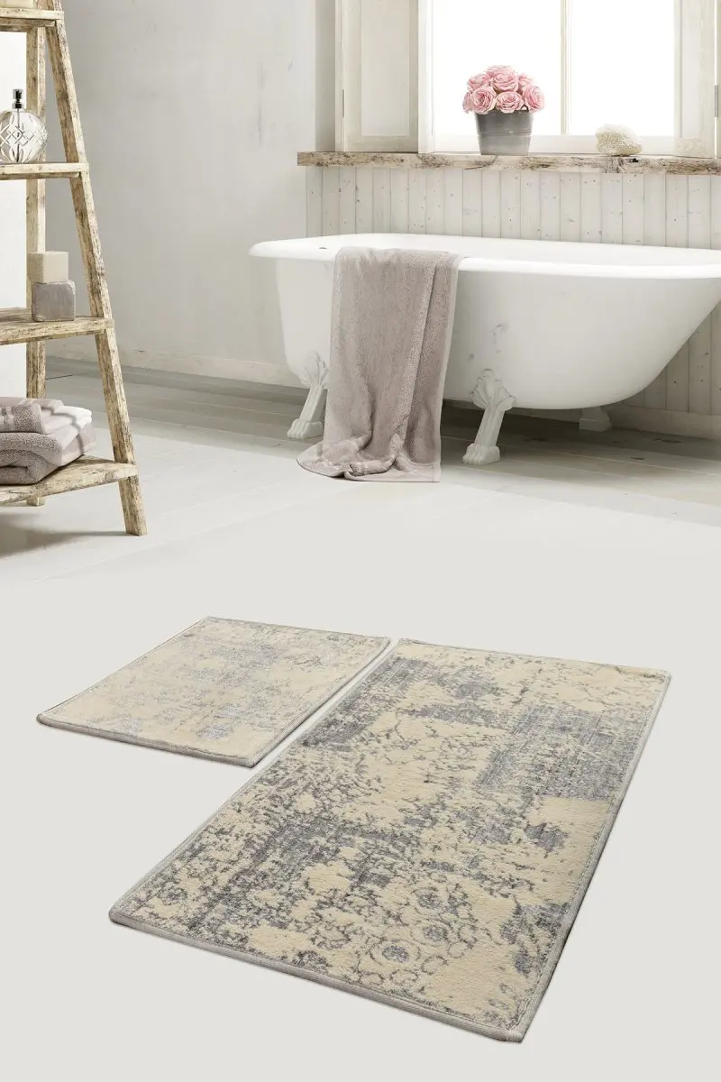 Коврики для ванной нескользящие Противоскользящие коврики противоскользящие Karinna Flosl хлопок дымоход 2'Li набор 60X100 cm-50X60 см