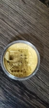 Moneda de Bitcoin coleccionable, recuerdo bañado en Oro creativo, gran regalo, colección de arte de monedas, Moneda conmemorativa de oro física, 1 Uds.