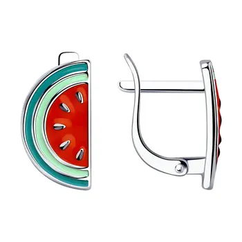 

Drop Earrings with stones Sokolov from silver with enamel, fashion jewelry, 925, women's/men's, male/female, long earrings