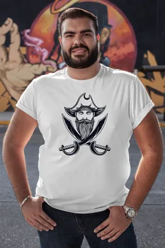 

Angemiel Wear Pirate And Swords White Men 'S Cotton Big Size T-Shirt