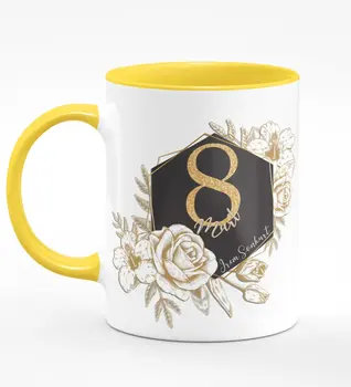 

Personalized World Women Day Themed Yellow Mug Cup-51