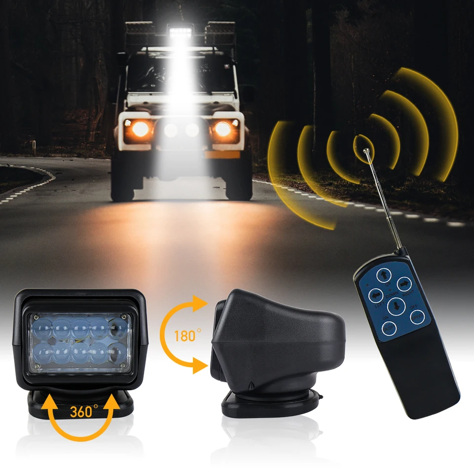 Willpower 50W 360 Degrees Rotating Remote Control LED Searchlight Work