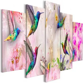 

Table Colourful Hummingbirds 5 PCs Wide Pink