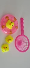 5 unids/set animales piscina juguetes de agua flotante blando de goma pato red de pesca piscina anillos de juguete | Baño de pato de juguete | Bebé baño Juguetes