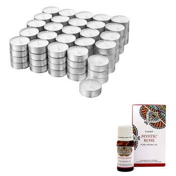 

DORAZEN Pack 100 PCs Velas GLIMMA + MISTICA GOLOKA Mystic Rose-Rose essential oil 10ML