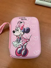 Monedero de dibujos animados de Mickey de Disney, monedero de minnie para niño y niña, bolso de almacenamiento de casco, cargador de cable de datos, caja de embrague