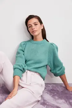 

Trendyol WOMEN-Mint Handle Piliseli Knitwear Sweater TWOAW20ZA0022