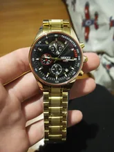 NIBOSI-Pulsera de cuarzo para hombre, reloj masculino impermeable con estilo cronógrafo dorado, de marca de lujo a la moda