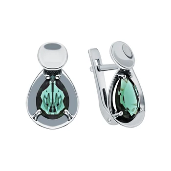 

Silver earrings with tourmaline imitation sunlight sample 925 test
