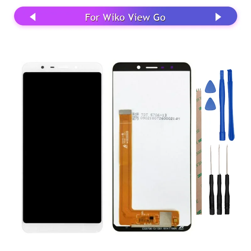 1 шт. протестированный 5," для Wiko View Go ЖК-дисплей с кодирующий преобразователь сенсорного экрана в сборе Замена
