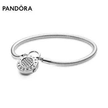 

Pandora bangle bracelet soft weave "Moments" lock necklace original