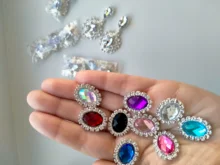 YWXINXI-Accesorios de joyería para manualidades, tablero de diamantes de imitación para invitación de boda, accesorios de ropa, ovalados, 16x20mm, 10 Uds.