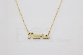 

Collar De Acero Inox Con Nombre De Nuria Color Dorado Alta Calidad Envió Desde España