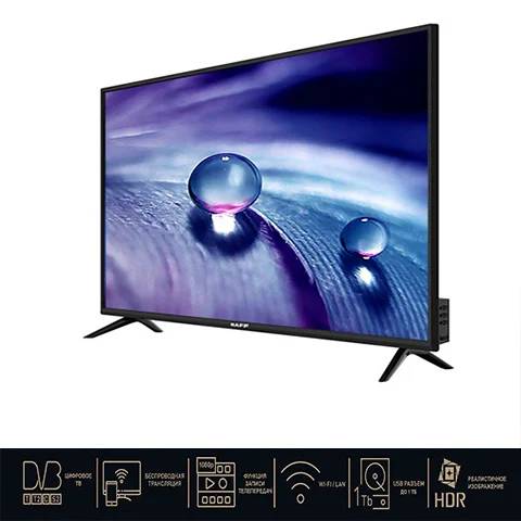 SMART 4K телевизор 55" BAFF 55 4КTV-ATSr, DVBT2, запись телепередач, WiFi/LAN, беспроводная трансляция, HDR реалистичное изображение, USB разьем до 1tB