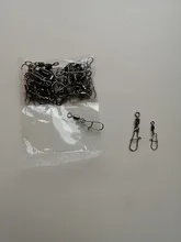 FISHINAPOT-30 unids/lote 2 #-10 #, Conector de acero inoxidable, cebo giratorio para pesca, anzuelo giratorio de bloqueo rápido