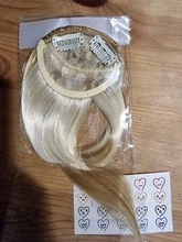 LUPU-flequillo para mujer, pelo sintético, pinzas de pelo corto, negro Natural, Color sólido