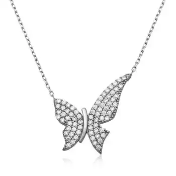 

KUTAYDAN 925 Sterling Silver Butterfly Lady Necklace