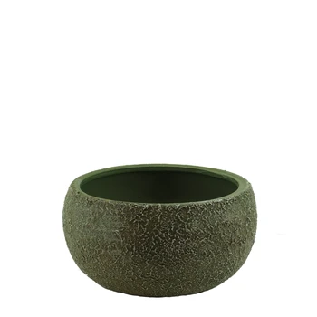 

Desenli Yeşil Renk Oval Beton Saksı (23X15 CM)