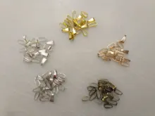 Lote de conectores de Clips dorados de 7 a 8mm, accesorios para collar, 100 unidades