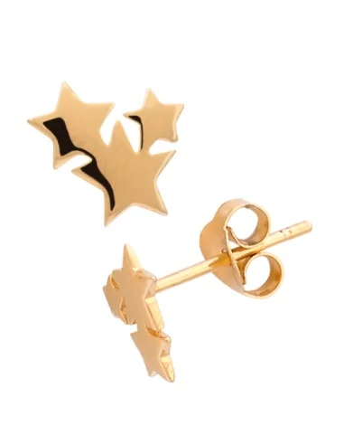 Pendientes Plata PVD Oro Estrellas