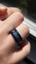 De acero de titanio anillos de dragón negro y hombre en azul regalos de boda banda de tamaño 6-12