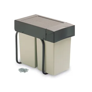 

Recycling Container Emuca fixing bottom and extraction Handbook with 2 cups 14 litres and automatic lid