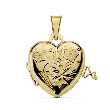 

18k gold pendant photo frame heart wrought 23mm. Lover smooth behind-Customizable-RECORDING INCLUDED IN THE PRICE