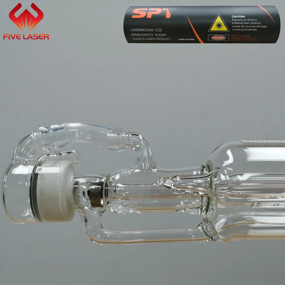High quality SPT laser tube 40w laser power 720mm length and metal head for desktop engraving machine