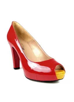

Patent leather peep toe rojo.7304