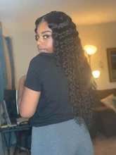 Pelo humano brasileño de 32, 34, 36 y 38 pulgadas, mechones de pelo rizado profundo, Hoho, 100%, pelo humano Natural, doble mechones, 1, 3, 4 mechones, cabello Remy grueso