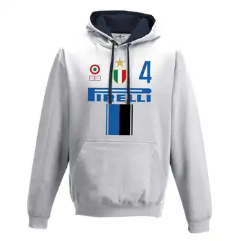 

Hood Sweatshirt Bico Football Vintage Inter 4 Zanetti Season 09-10 Championship 2 S white